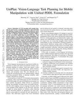 UniPlan: Vision-Language Task Planning for Mobile Manipulation with Unified PDDL Formulation