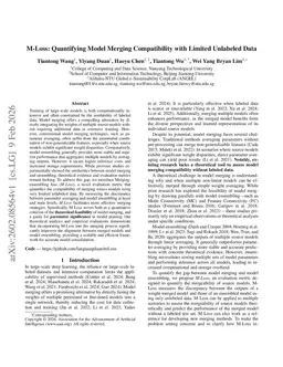 M-Loss: Quantifying Model Merging Compatibility with Limited Unlabeled Data