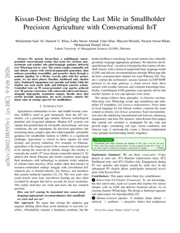 Kissan-Dost: Bridging the Last Mile in Smallholder Precision Agriculture with Conversational IoT