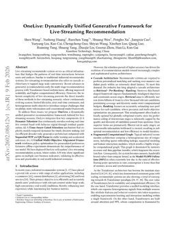 OneLive: Dynamically Unified Generative Framework for Live-Streaming Recommendation