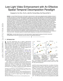 Low-Light Video Enhancement with An Effective Spatial-Temporal Decomposition Paradigm