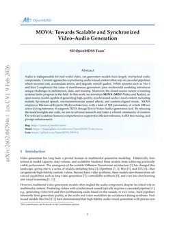 MOVA: Towards Scalable and Synchronized Video-Audio Generation