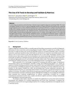 The Use of AI Tools to Develop and Validate Q-Matrices