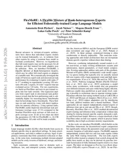 FlexMoRE: A Flexible Mixture of Rank-heterogeneous Experts for Efficient Federatedly-trained Large Language Models