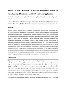 Any-to-All MRI Synthesis: A Unified Foundation Model for Nasopharyngeal Carcinoma and Its Downstream Applications