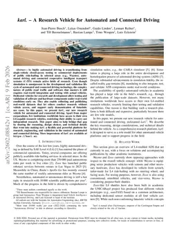 karl. -- A Research Vehicle for Automated and Connected Driving