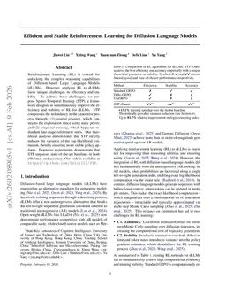 Efficient and Stable Reinforcement Learning for Diffusion Language Models