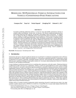 Modeling 3D Pedestrian-Vehicle Interactions for Vehicle-Conditioned Pose Forecasting