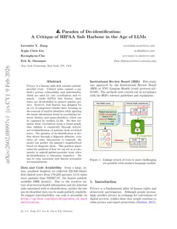 Paradox of De-identification: A Critique of HIPAA Safe Harbour in the Age of LLMs