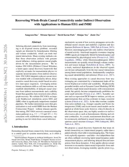 Recovering Whole-Brain Causal Connectivity under Indirect Observation with Applications to Human EEG and fMRI