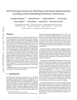 Soft Clustering Anchors for Self-Supervised Speech Representation Learning in Joint Embedding Prediction Architectures