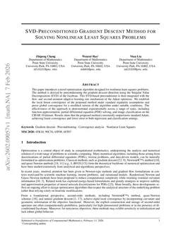 SVD-Preconditioned Gradient Descent Method for Solving Nonlinear Least Squares Problems