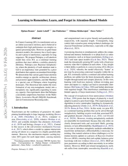 Learning to Remember, Learn, and Forget in Attention-Based Models