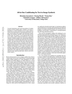 All-in-One Conditioning for Text-to-Image Synthesis