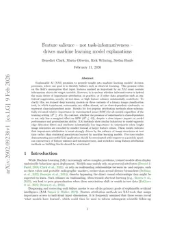 Feature salience -- not task-informativeness -- drives machine learning model explanations