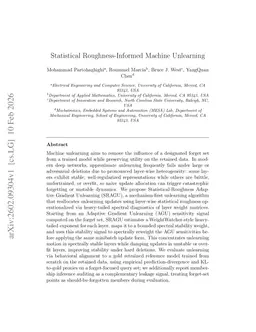 Statistical Roughness-Informed Machine Unlearning