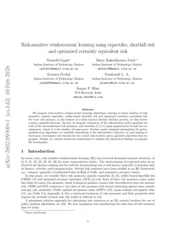 Risk-sensitive reinforcement learning using expectiles, shortfall risk and optimized certainty equivalent risk