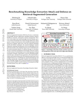 Benchmarking Knowledge-Extraction Attack and Defense on Retrieval-Augmented Generation
