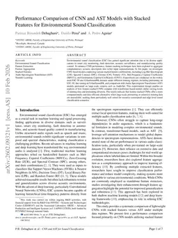 Performance Comparison of CNN and AST Models with Stacked Features for Environmental Sound Classification
