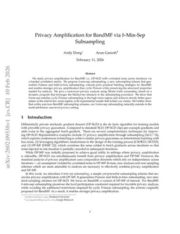 Privacy Amplification for BandMF via $b$-Min-Sep Subsampling