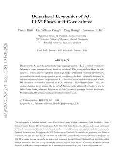 Behavioral Economics of AI: LLM Biases and Corrections