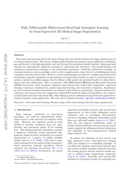 Fully Differentiable Bidirectional Dual-Task Synergistic Learning for Semi-Supervised 3D Medical Image Segmentation