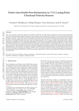 Finite-time Stable Pose Estimation on TSE(3) using Point Cloud and Velocity Sensors
