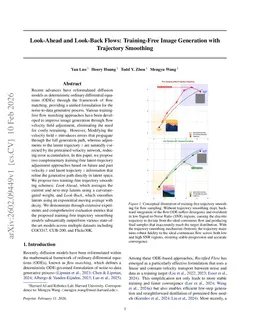 Look-Ahead and Look-Back Flows: Training-Free Image Generation with Trajectory Smoothing
