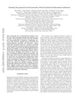 Training deep physical neural networks with local physical information bottleneck