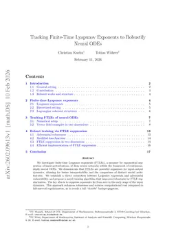 Tracking Finite-Time Lyapunov Exponents to Robustify Neural ODEs