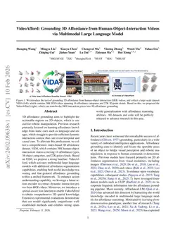 VideoAfford: Grounding 3D Affordance from Human-Object-Interaction Videos via Multimodal Large Language Model