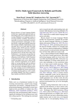 MATA: Multi-Agent Framework for Reliable and Flexible Table Question Answering