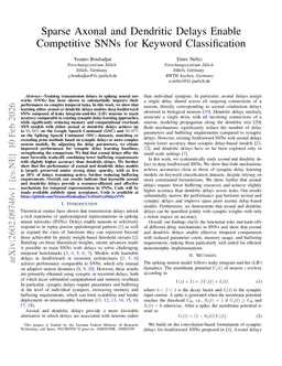 Sparse Axonal and Dendritic Delays Enable Competitive SNNs for Keyword Classification