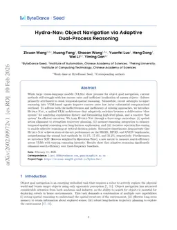 Hydra-Nav: Object Navigation via Adaptive Dual-Process Reasoning