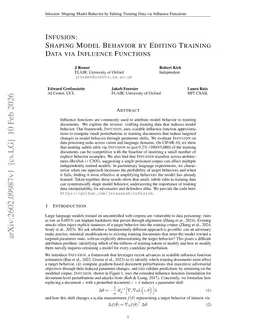 Infusion: Shaping Model Behavior by Editing Training Data via Influence Functions