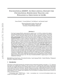 FoundationalASSIST: An Educational Dataset for Foundational Knowledge Tracing and Pedagogical Grounding of LLMs