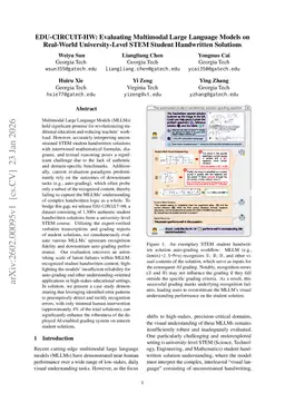 EDU-CIRCUIT-HW: Evaluating Multimodal Large Language Models on Real-World University-Level STEM Student Handwritten Solutions