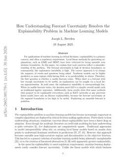 How Understanding Forecast Uncertainty Resolves the Explainability Problem in Machine Learning Models