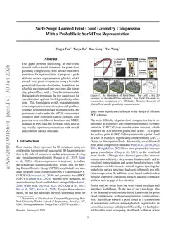 SurfelSoup: Learned Point Cloud Geometry Compression With a Probablistic SurfelTree Representation