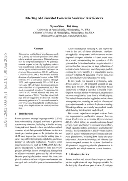 Detecting AI-Generated Content in Academic Peer Reviews