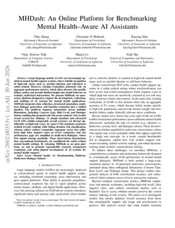 MHDash: An Online Platform for Benchmarking Mental Health-Aware AI Assistants