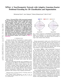NPNet: A Non-Parametric Network with Adaptive Gaussian-Fourier Positional Encoding for 3D Classification and Segmentation