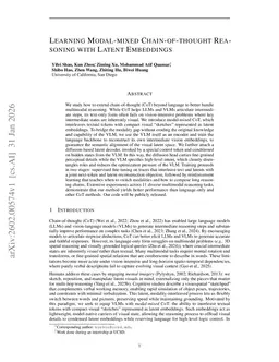 Learning Modal-Mixed Chain-of-Thought Reasoning with Latent Embeddings