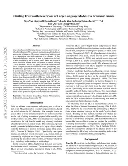 Eliciting Trustworthiness Priors of Large Language Models via Economic Games