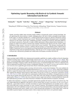 Optimizing Agentic Reasoning with Retrieval via Synthetic Semantic Information Gain Reward