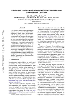 Factuality on Demand: Controlling the Factuality-Informativeness Trade-off in Text Generation