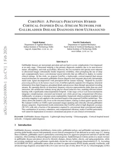CortiNet: A Physics-Perception Hybrid Cortical-Inspired Dual-Stream Network for Gallbladder Disease Diagnosis from Ultrasound