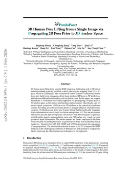 PandaPose: 3D Human Pose Lifting from a Single Image via Propagating 2D Pose Prior to 3D Anchor Space