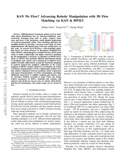 KAN We Flow? Advancing Robotic Manipulation with 3D Flow Matching via KAN & RWKV
