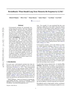 PersistBench: When Should Long-Term Memories Be Forgotten by LLMs?